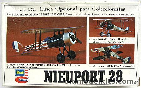 Revell 1/72 Nieuport 28 C-1 - Three Versions - Campbell - 27 Sq - Entrenador, H70 plastic model kit